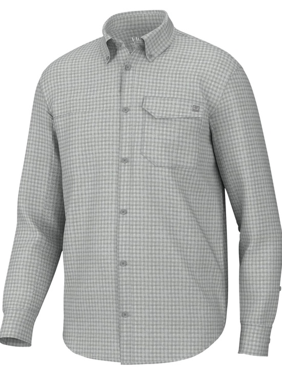 Huk Other - Huk Men's Gray Houndstooth Button-Down Shirt